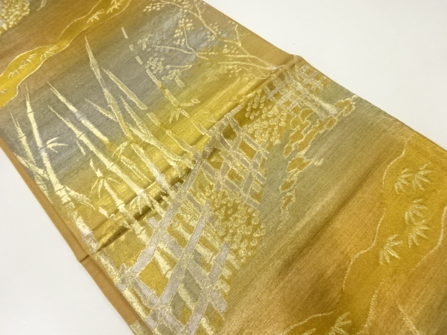 JAPANESE FUKURO OBI / WOVEN BAMBOO GROVE